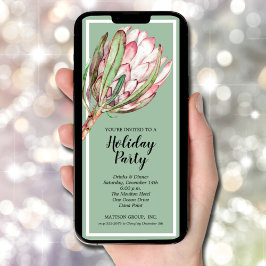 Invitación Fiesta de Navidades de vacaciones florales de moda