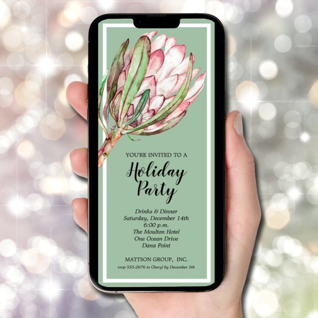 Invitación Fiesta de Navidades de vacaciones florales de moda (Chic Floral Holiday Christmas Party Invitations - INSTANT DOWNLOAD and/or PRINTED)