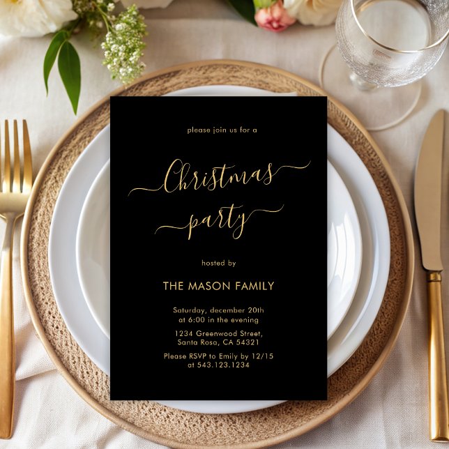 Invitación Fiesta de Navidades de vacaciones simples con guió (Subido por el creador)