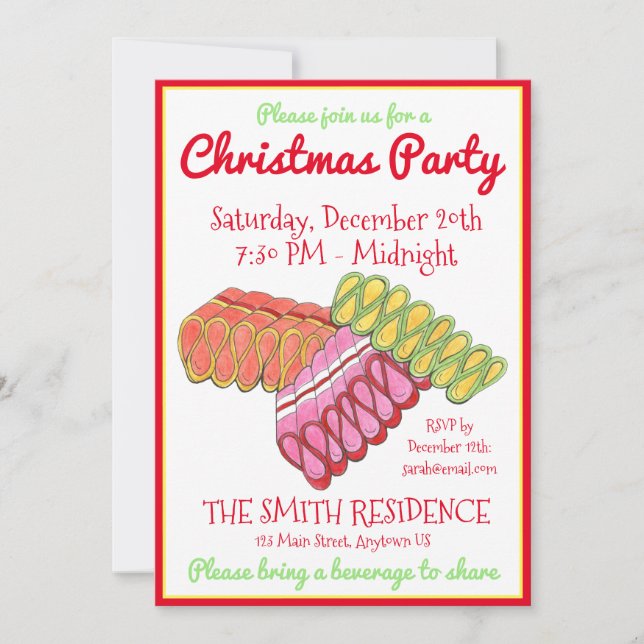 Invitación Fiesta de Navidades de vándalos de la cinta de mod (Anverso)