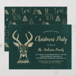 Invitación Fiesta de Navidades de venados de Woodland Green G
