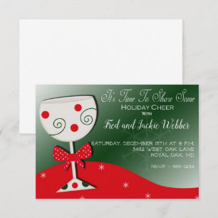 Invitación Fiesta de Navidades de Vidrio Alegre de Navidad