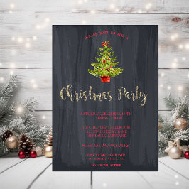 Invitación Fiesta de Navidades de Watercolor Christmas Tree C