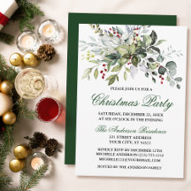 Fiesta de Navidades de Watercolor Greenery Berries