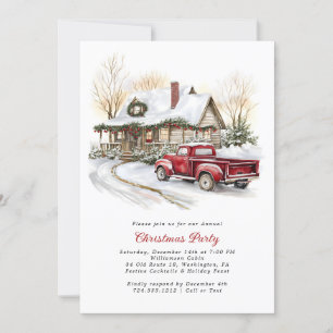 Invitación Fiesta de Navidades de Watercolor Rustic Country