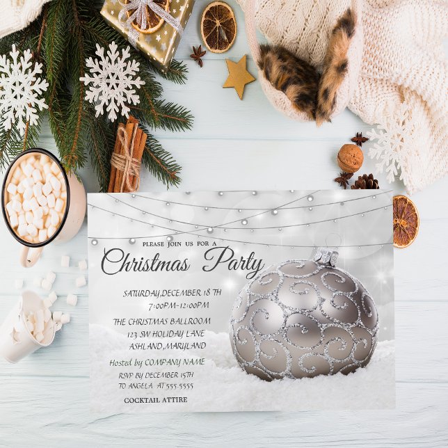 Invitación Fiesta de Navidades de White Navidades Ball Compan (Subido por el creador)