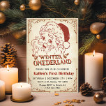 Invitación Fiesta de Navidades de Winter Onederland Santa Ret<br><div class="desc">Invitación a la fiesta de Navidades Onederland Santa Retro</div>