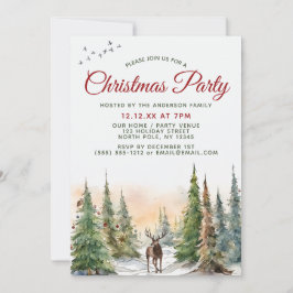 Invitación Fiesta de Navidades de Woodland Forest Animals