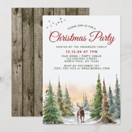 Invitación Fiesta de Navidades de Woodland Forest Animals