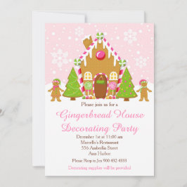 Invitación Fiesta de Navidades decorativos de Casa de Gingerb