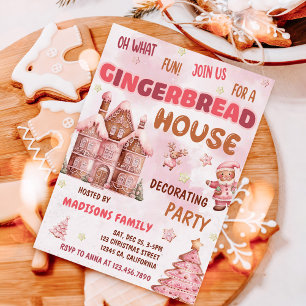 Invitación Fiesta de Navidades decorativos de Gingerbread