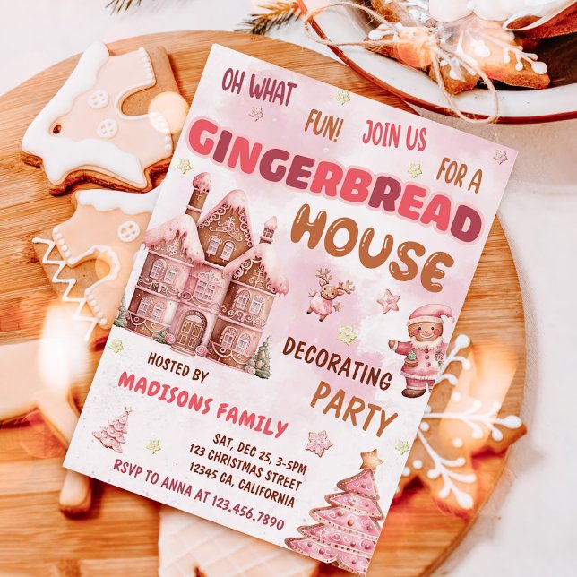Invitación Fiesta de Navidades decorativos de Gingerbread (Subido por el creador)