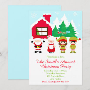 Invitación Fiesta de Navidades decorativos en casa de jengibr