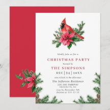 Fiesta de Navidades del Cardenal Rojo de Watercolo