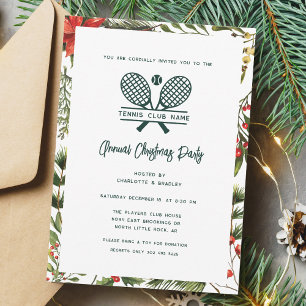 Invitación Fiesta de Navidades del Club de Tenis Greenery Red