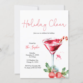 Invitación Fiesta de Navidades del feriado feriado de cóctel