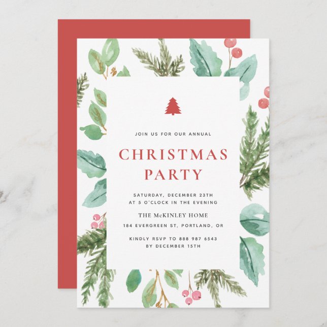 Invitación Fiesta de Navidades del Foliage de Invierno de acu (Anverso / Reverso)