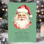 Invitación Fiesta de Navidades del Green Vintage Retro Santa<br><div class="desc">Invite a sus invitados a una fiesta festiva con esta invitación de fiesta de Navidades del Green Vintage Retro Santa Claus. Con un bonito color de agua retro de la época Santa, este diseño clásico desprende encanto y sofisticación. Perfecto para una reunión de vacaciones, la invitación le permite personalizar con...</div>