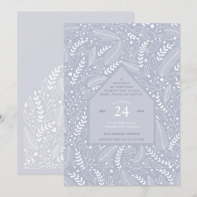 Invitación Fiesta de Navidades del hogar de vacaciones (Anverso / Reverso)