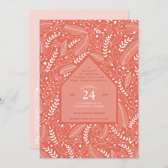 Invitación Fiesta de Navidades del hogar de vacaciones (Anverso / Reverso)