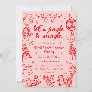 Invitación Fiesta de Navidades del Ilustracion de dibujos hec
