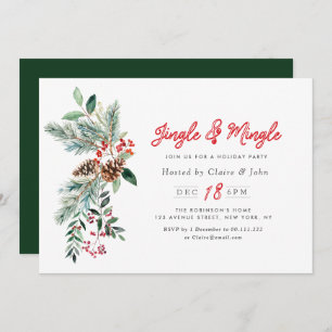 Invitación Fiesta de navidades del invierno de Jingle & Mingl