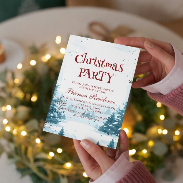 Invitación Fiesta de Navidades del invierno Scenery de Nieve (Subido por el creador)