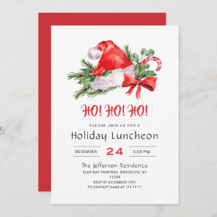 Invitación Fiesta de Navidades del Luncheon navideño de Santa