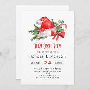 Invitación Fiesta de Navidades del Luncheon navideño de Santa