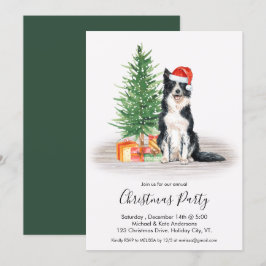 Invitación Fiesta de Navidades del Perro Cute de la Frontera