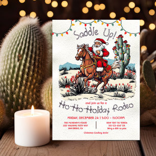 Invitación Fiesta de Navidades del rodeo de Horse Santa Holid