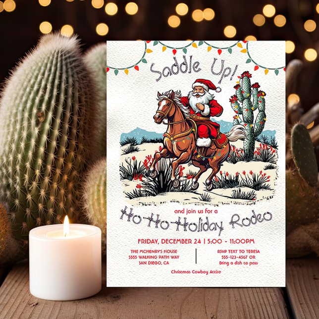 Invitación Fiesta de Navidades del rodeo de Horse Santa Holid (Subido por el creador)