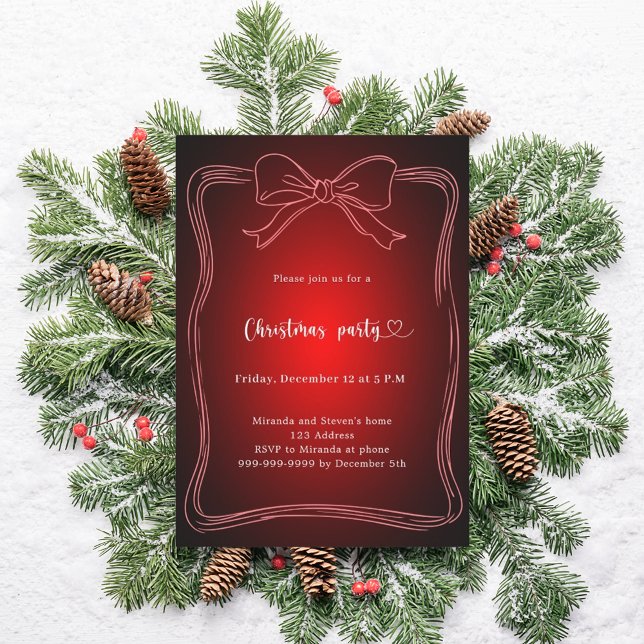 Invitación Fiesta de Navidades dibujados a mano en el arco ro (Subido por el creador)