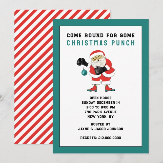 Invitación Fiesta de Navidades divertidos (Anverso / Reverso)