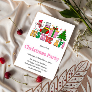 Invitación Fiesta de Navidades divertidos de la fiesta de ret