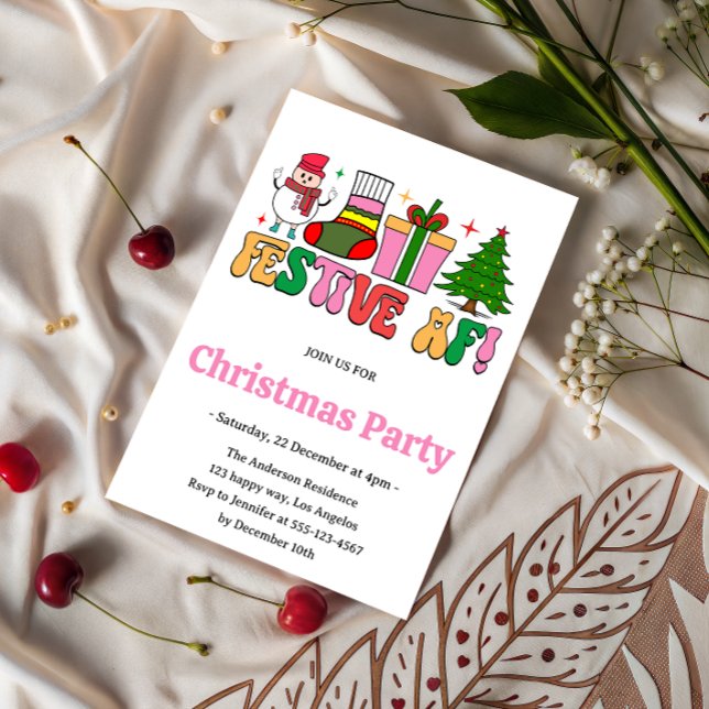 Invitación Fiesta de Navidades divertidos de la fiesta de ret (Subido por el creador)