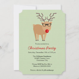 Invitación Fiesta de Navidades ecológicos de renos hipster