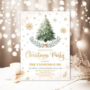 Invitación Fiesta de navidades   Elegante vacaciones de invie