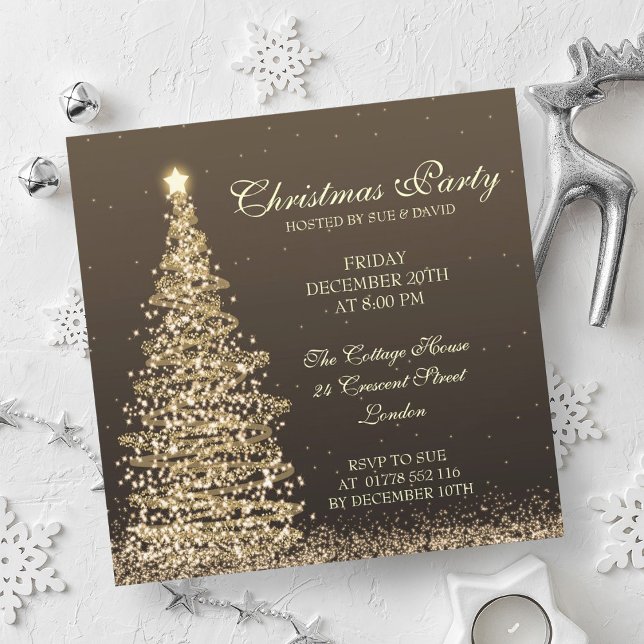 Invitación Fiesta de Navidades elegantes (Elegant Christmas Party Invitation)