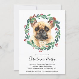 Invitación Fiesta de Navidades elegantes de Bulldog francés C