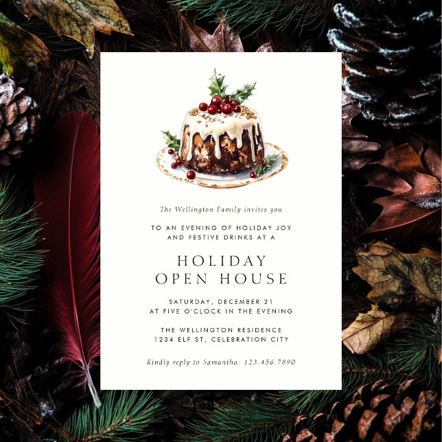 Invitación Fiesta de Navidades elegantes de la Casa Abierta d (Subido por el creador)