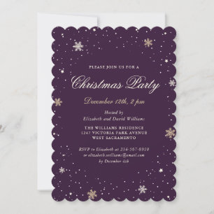 Invitación Fiesta de Navidades Elegantes de Morple Snowy