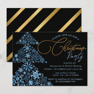 Invitación Fiesta de Navidades elegantes y festivos Purpurina