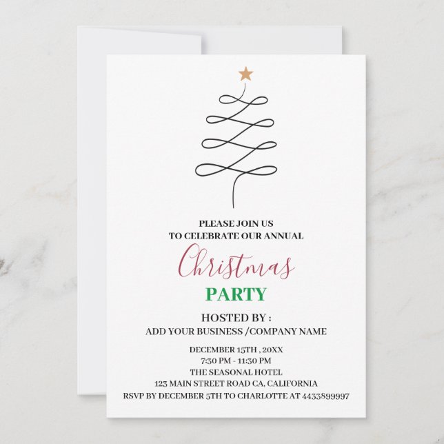 Invitación Fiesta de Navidades empresariales corporativos min (Anverso)