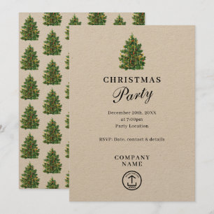 Invitación Fiesta de Navidades empresariales de Rustic Kraft