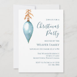 Invitación Fiesta de Navidades en baudible de color azul mode