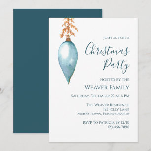 Invitación Fiesta de Navidades en baudible de color azul mode