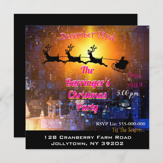 Invitación Fiesta de navidades en la ciudad (Anverso / Reverso)