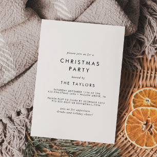Invitación Fiesta de Navidades en tipografía de moda