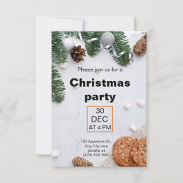 Invitación Fiesta de Navidades estéticos rojos de Beige Verde